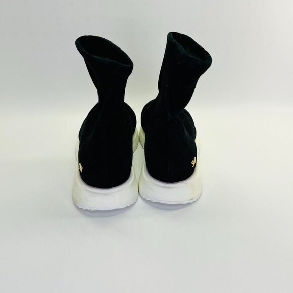 Stuart Weitzman Margo Bootie Size 7 Suede Sock Sneaker Platform Sole Black White - Picture 4 of 11